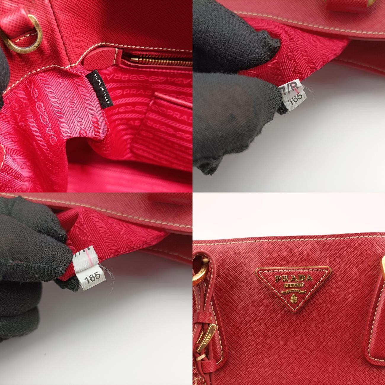 プラダPradaガレリア レッド×オレンジ サフィアーノレザー BN2274 7 R 165 DECORATOM_COM_BR