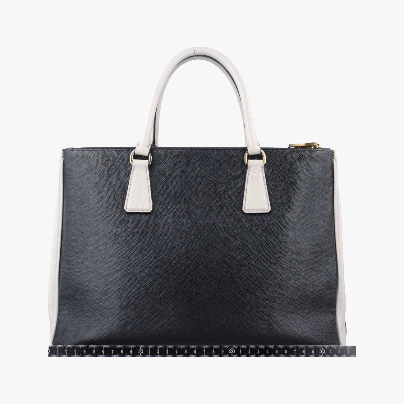 プラダPradaガレリア ブラック×ホワイト サフィアーノレザー B2274A 103