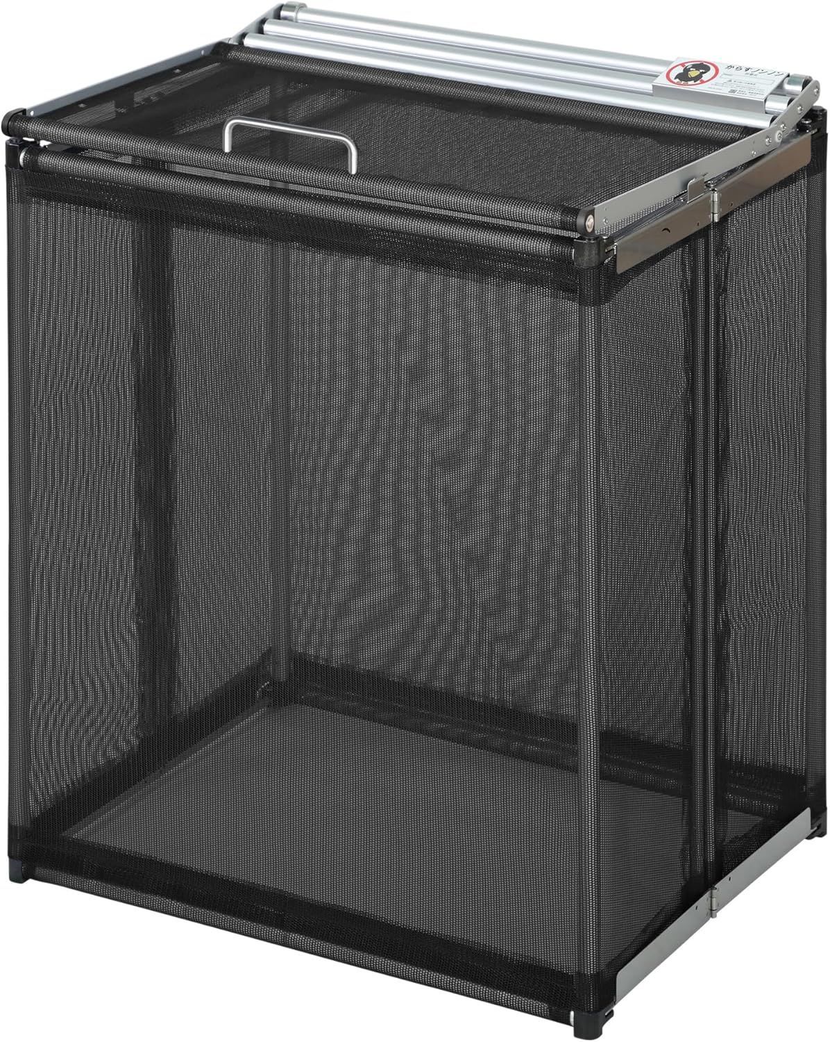 カラスよけ ネット 屋外 ゴミ箱 収集庫 ゴミストッカー 大容量 ネットボックス 折りたたみ ゴミステーション 軽量 コンパクト からすノンノン 約180L 小 60cm ブラック