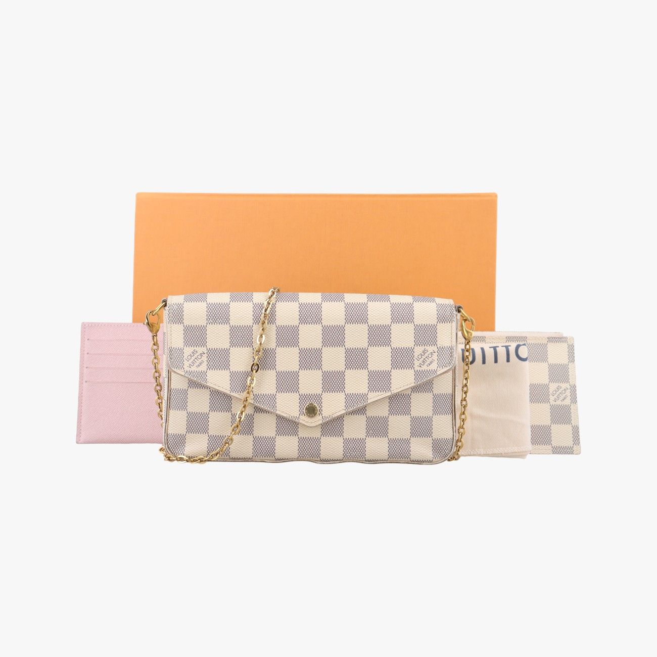 ルイヴィトンLouis Vuittonポシェットフェリシー アズール ダミエキャンバス N63106 MI2107