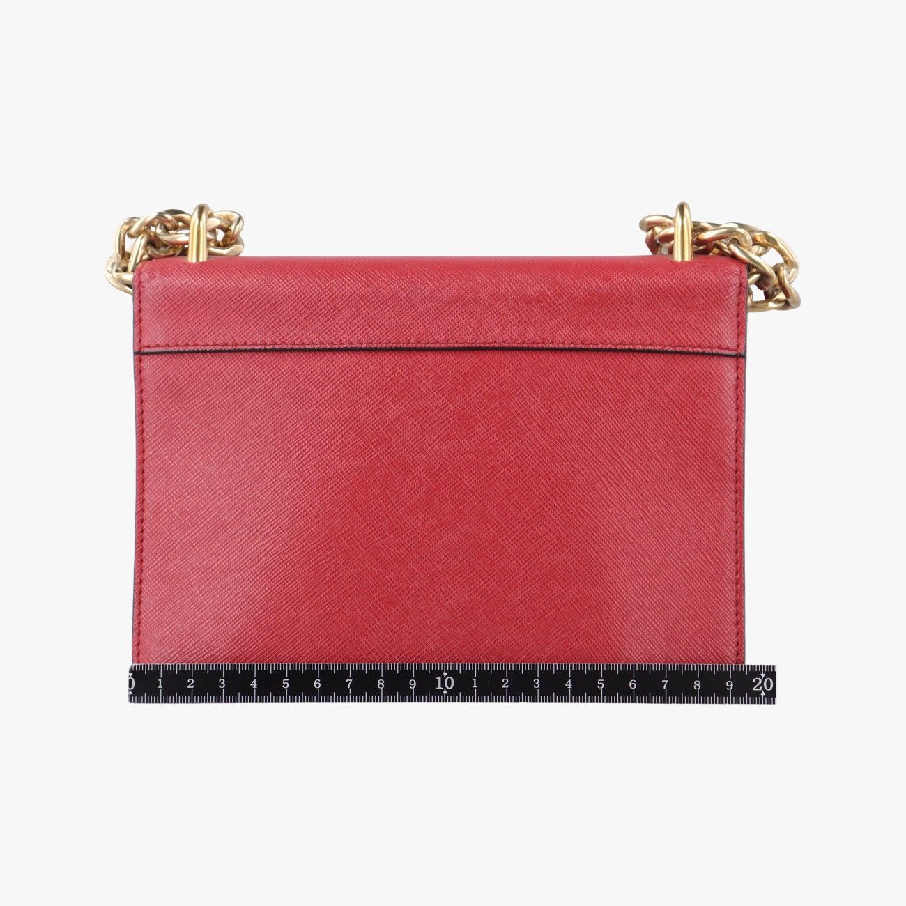 プラダPradaターン ロック レッド サフィアーノレザー 1BD089 222