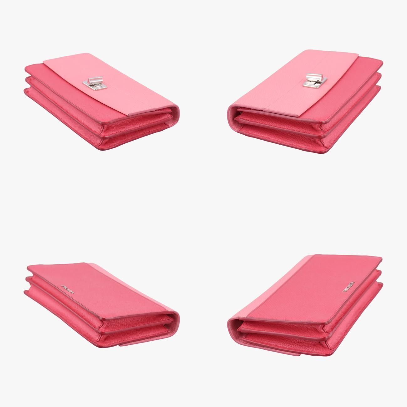 プラダPradaターンロック ピンク サフィアーノレザー BT1020 7 7 DECORATOM_COM_BR