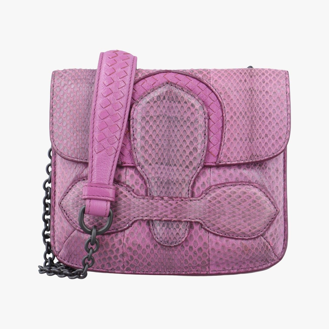 ボッテガヴェネタBottega Venetaリアルト パープル ヘビ革 B05600572T