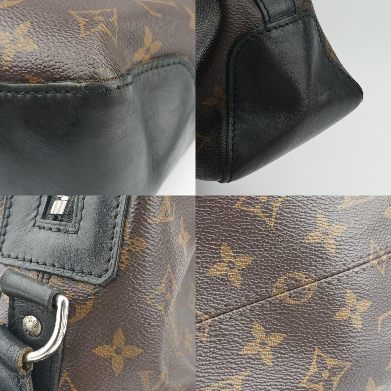 ルイヴィトンLouis Vuittonトーレス モノグラム ブラウン系×ブラック モノグラムマカサー×カーフレザー M 40387 SR 1161 トートバッグ バッグ メンズ