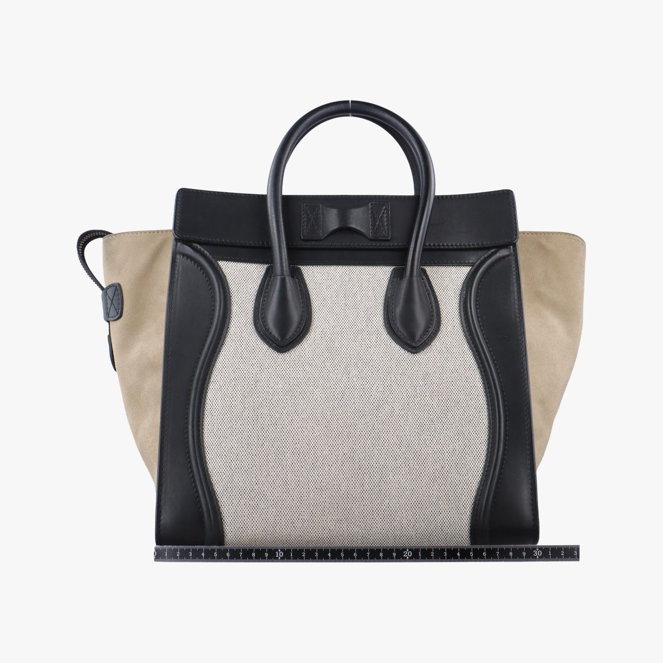 セリーヌCelineラゲージマイクロショッパーホワイト×ブラック×ベージュ