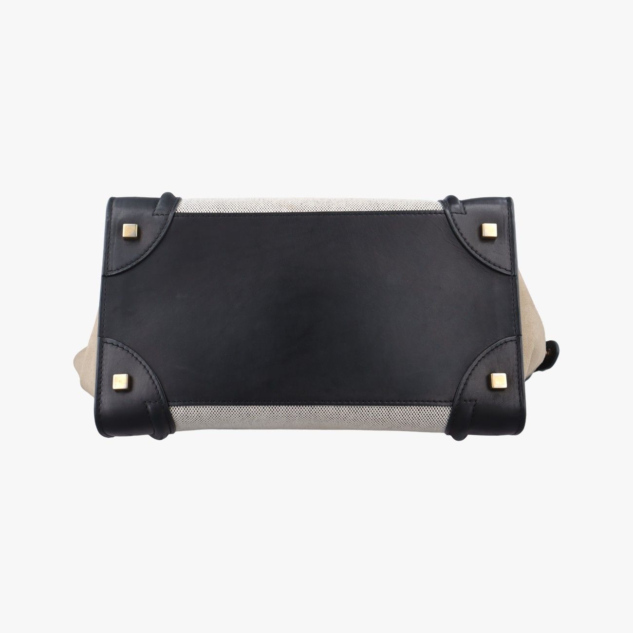 セリーヌCelineラゲージマイクロショッパーホワイト×ブラック×ベージュ