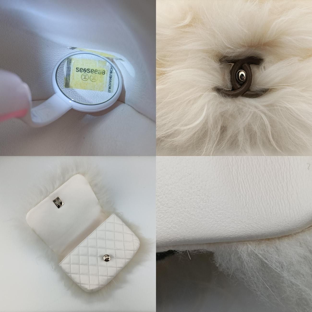 同様 シャネルChanelパリ ハンブルク ファーフラップ ホワイト ウール A57283 26026698 容易な