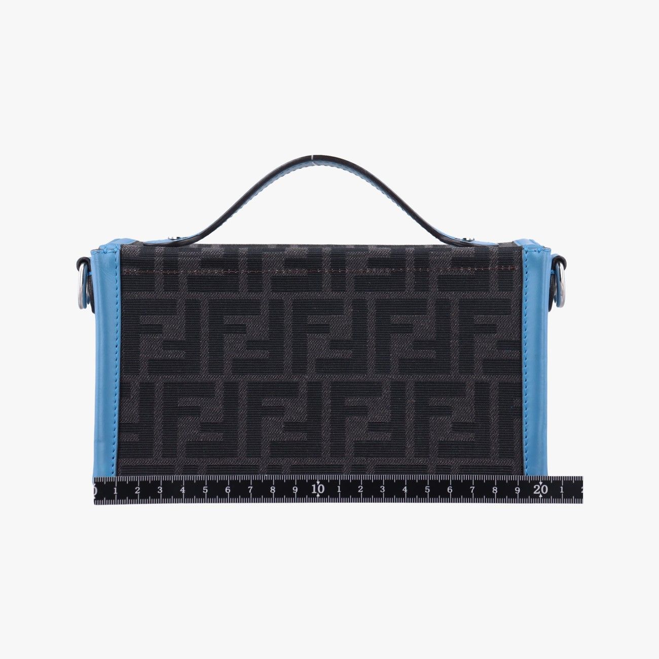 フェンディFendiズッカ ソフトトランク スマホポーチ ブラック×ブルー×グレー PVCコーティングキャンバス 7VA565 7VA565-AFBV-238-10429