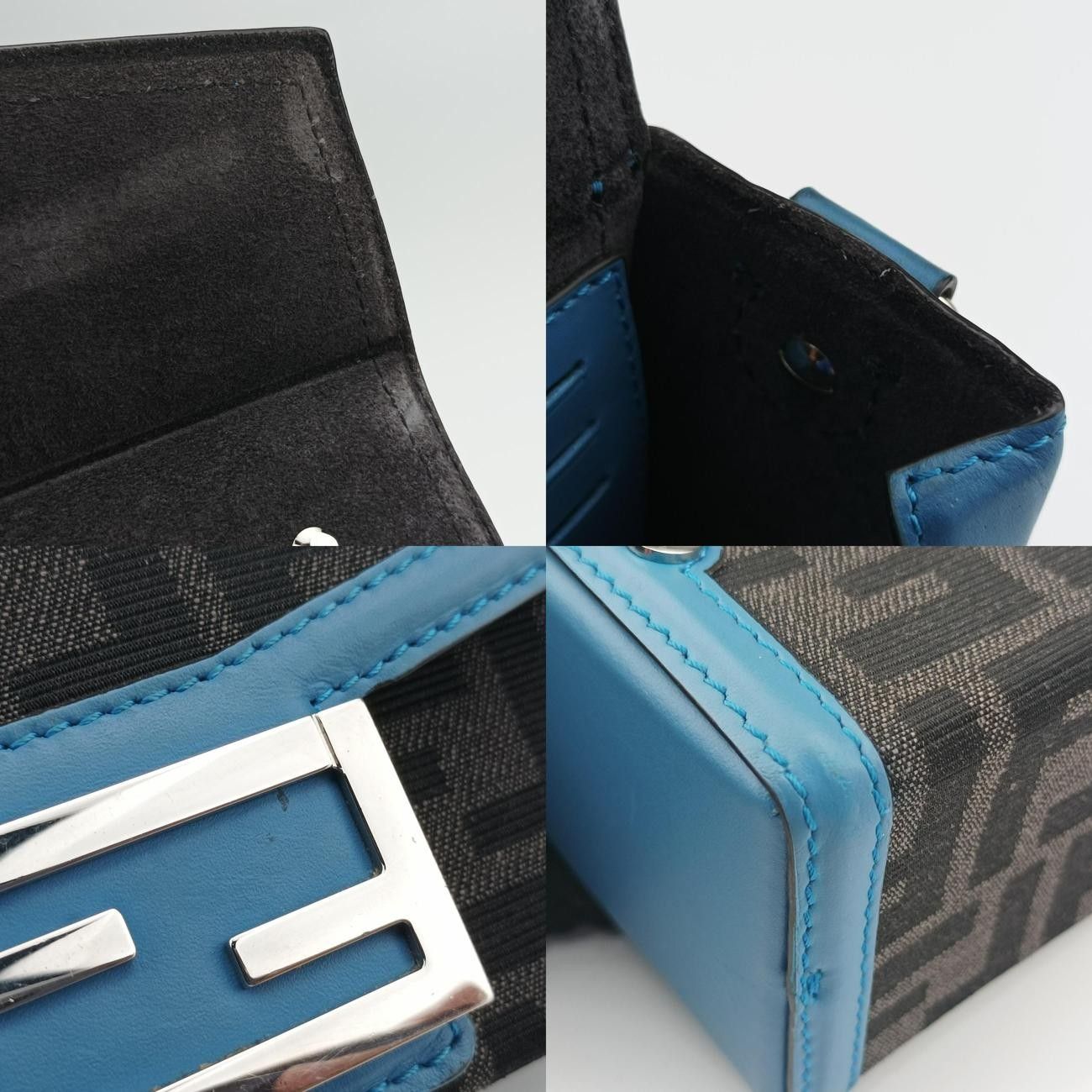 フェンディFendiズッカ ソフトトランク スマホポーチ ブラック×ブルー×グレー PVCコーティングキャンバス 7VA565 7VA565-AFBV-238-10429 DECORATOM_COM_BR