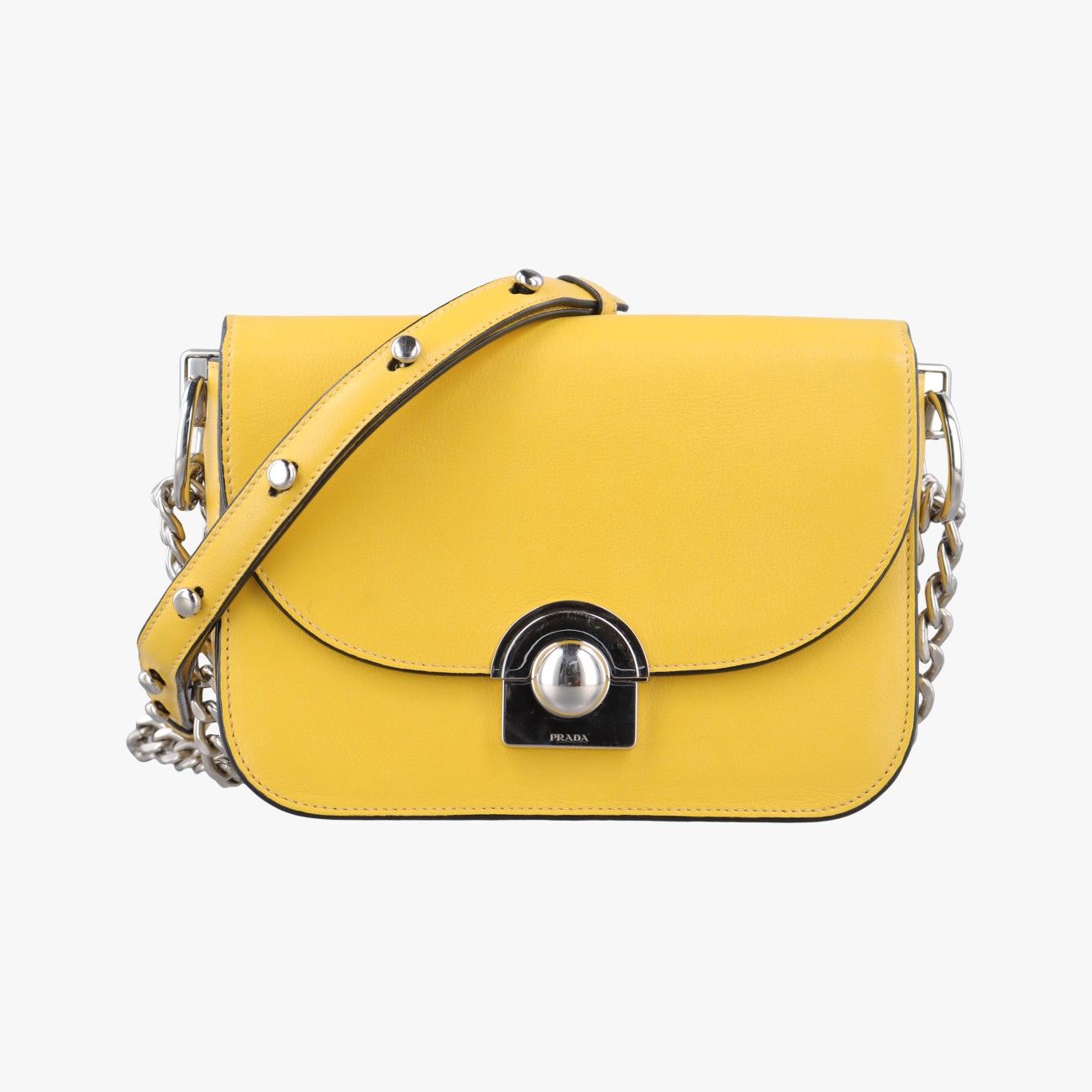 プラダPradaアーケード イエロー レザー 25