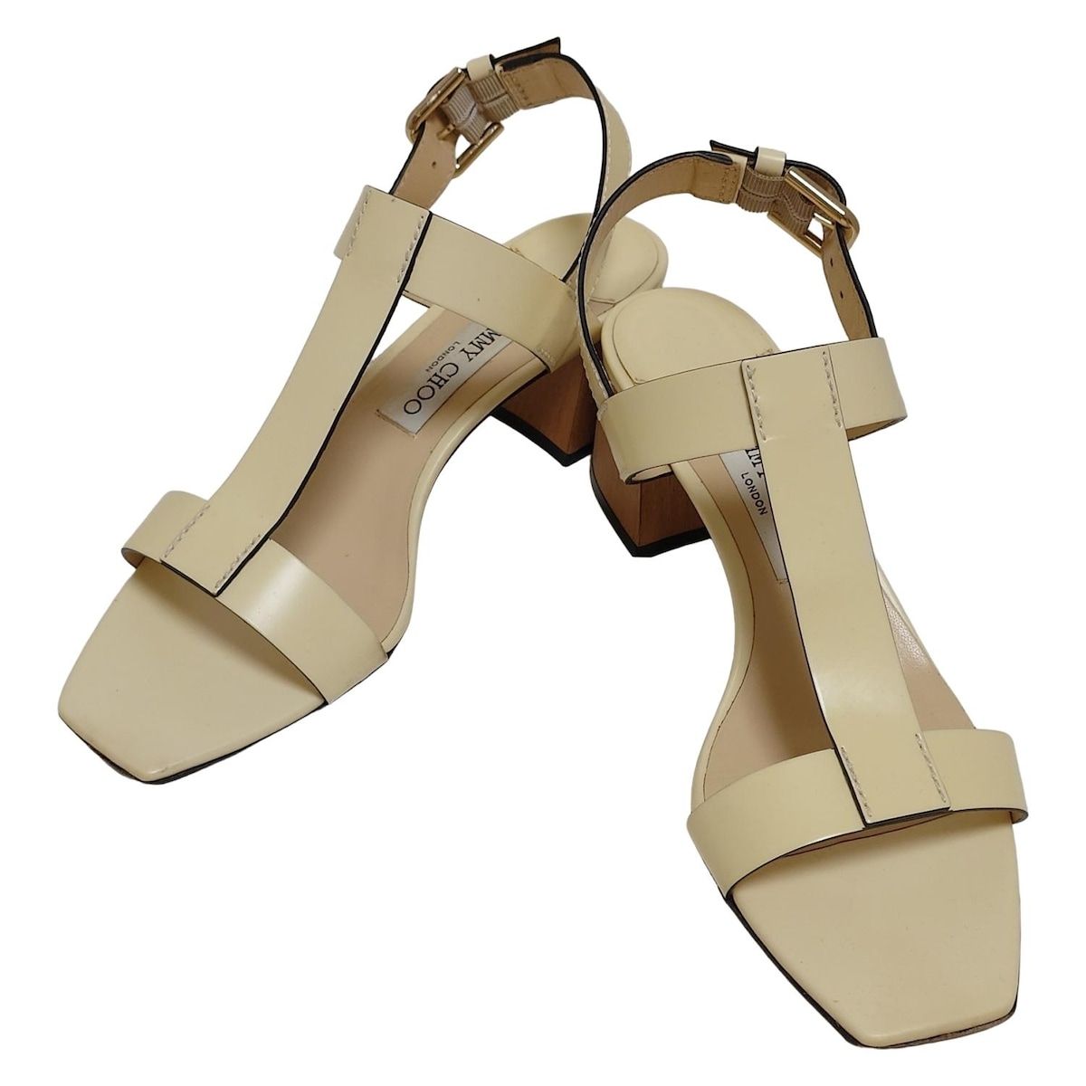 JIMMY CHOO ジミーチュウ サンダル 39 レディース - アイボリー レザー