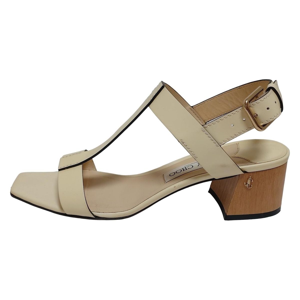 JIMMY CHOO ジミーチュウ サンダル 39 レディース - アイボリー レザー