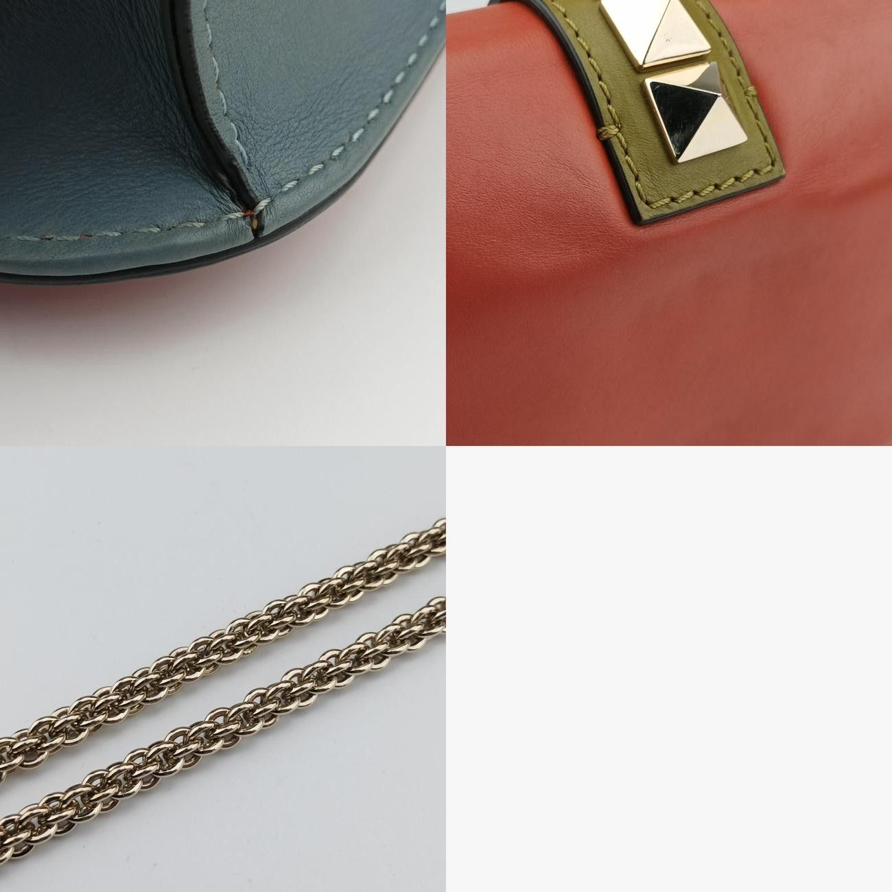 オレンジ×ブラウン×イエロー×ブルー レザー