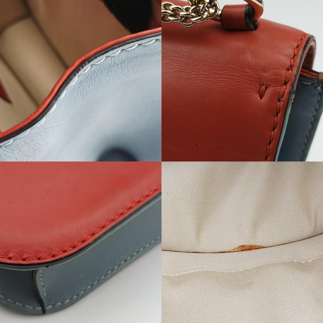 ヴァレンティノValentinoロックスタッズグラムロック オレンジ×ブラウン×イエロー×ブルー レザー BL-H312VMV3 DECORATOM_COM_BR