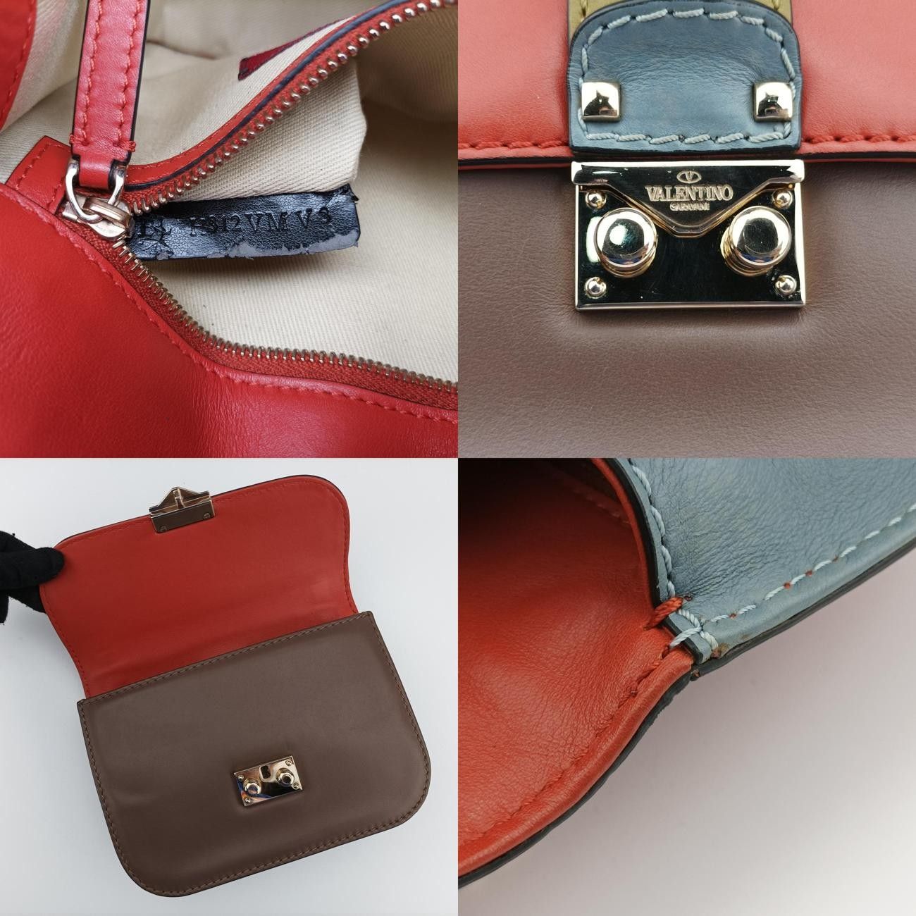 ヴァレンティノValentinoロックスタッズグラムロック オレンジ×ブラウン×イエロー×ブルー