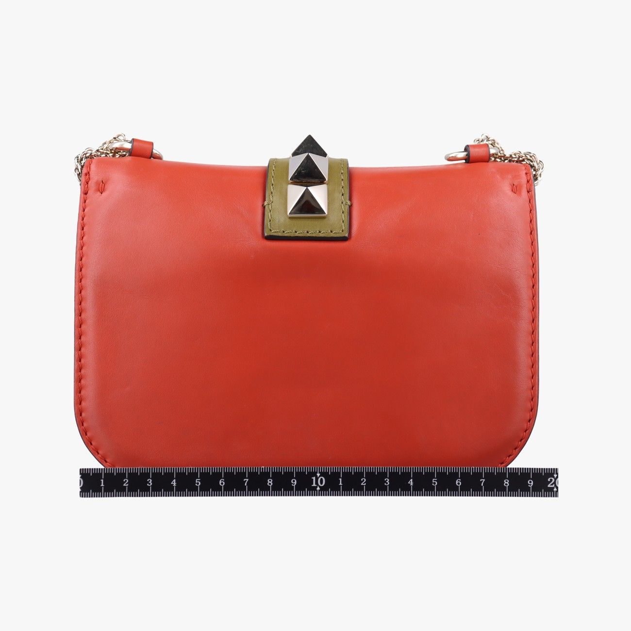 ヴァレンティノValentinoロックスタッズグラムロック オレンジ×ブラウン×イエロー×ブルー レザー BL-H312VMV3