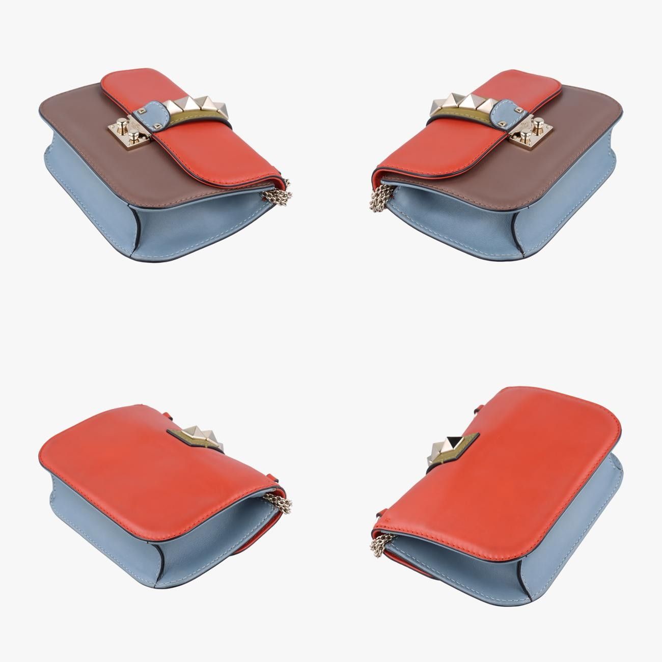 ヴァレンティノValentinoロックスタッズグラムロック オレンジ×ブラウン×イエロー×ブルー