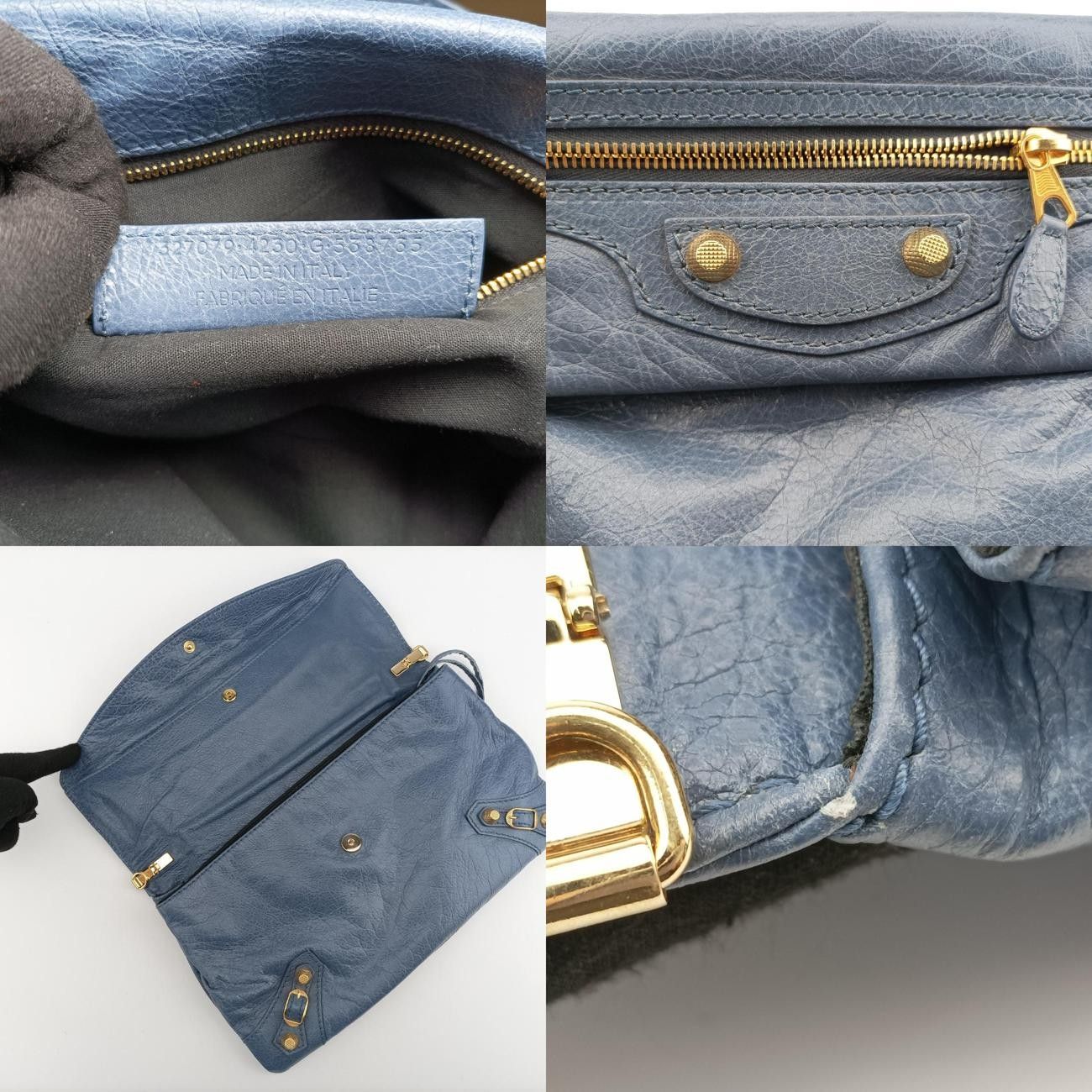 バレンシアガBalenciagaエンベロップブルーラムスキン327079.4230.G.538735