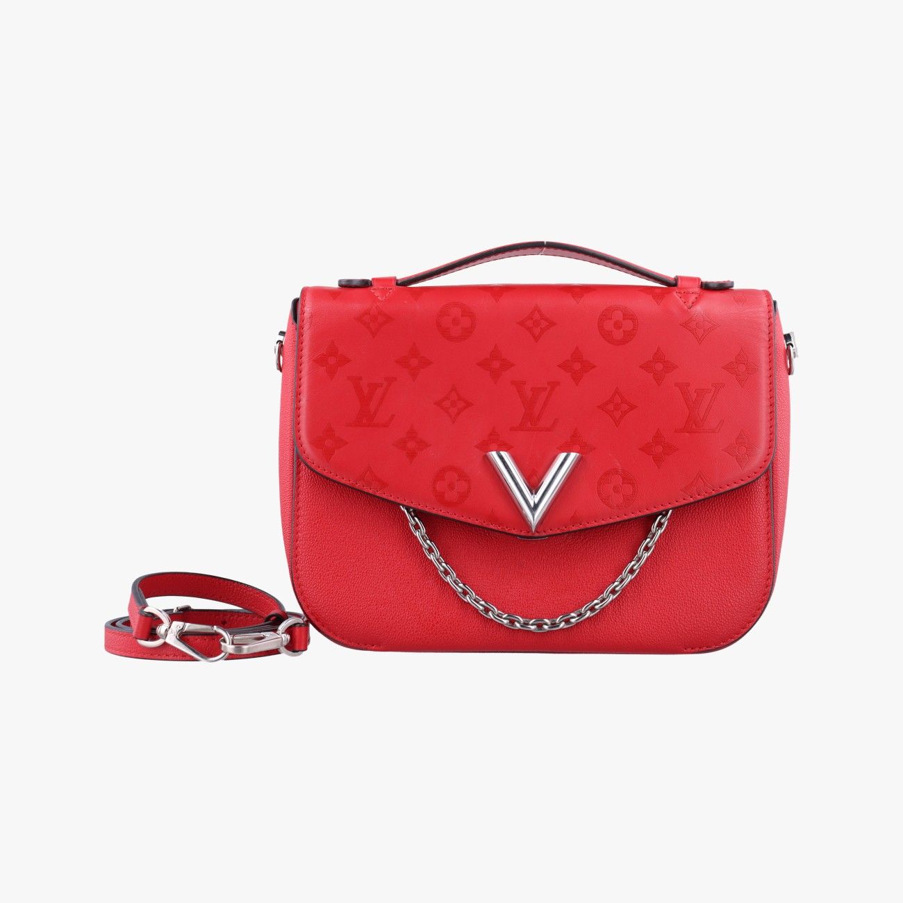 ルイヴィトンLouis Vuittonベリーメッセンジャー レッド レザー M53382 FO3108