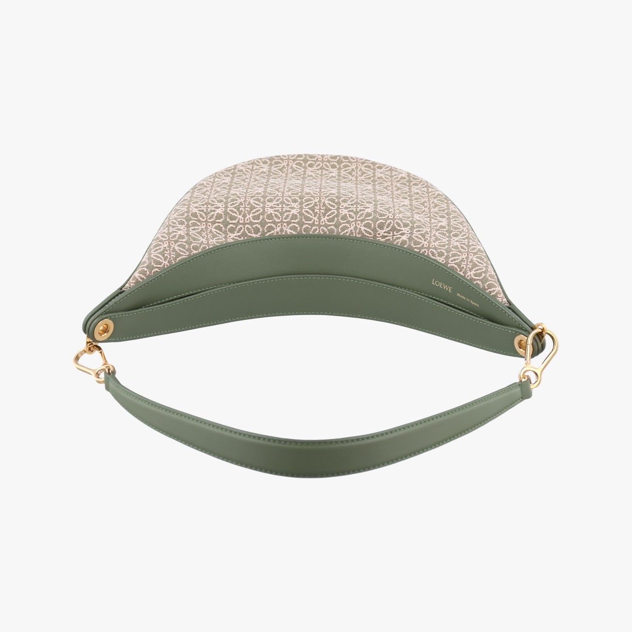 ロエベLoeweルナ アボカドグリーン×ベージュ レザー×キャンバス 272203 DECORATOM_COM_BR