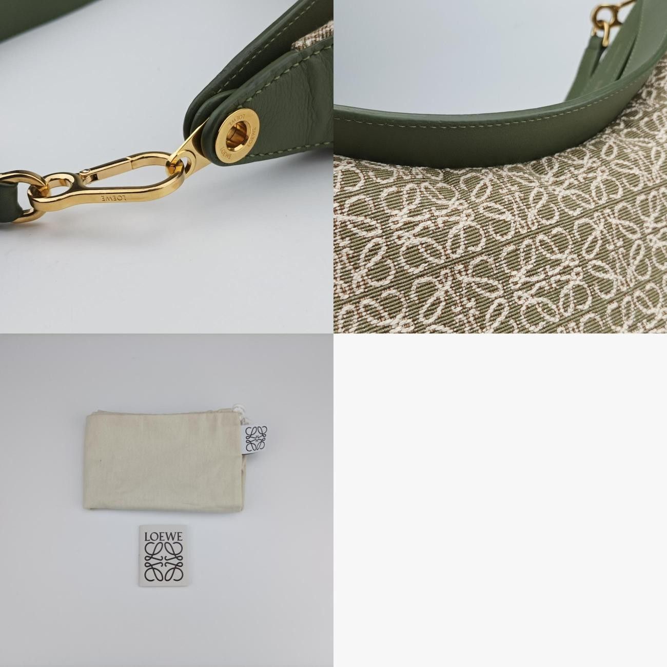 アボカドグリーン×ベージュ レザー×キャンバス