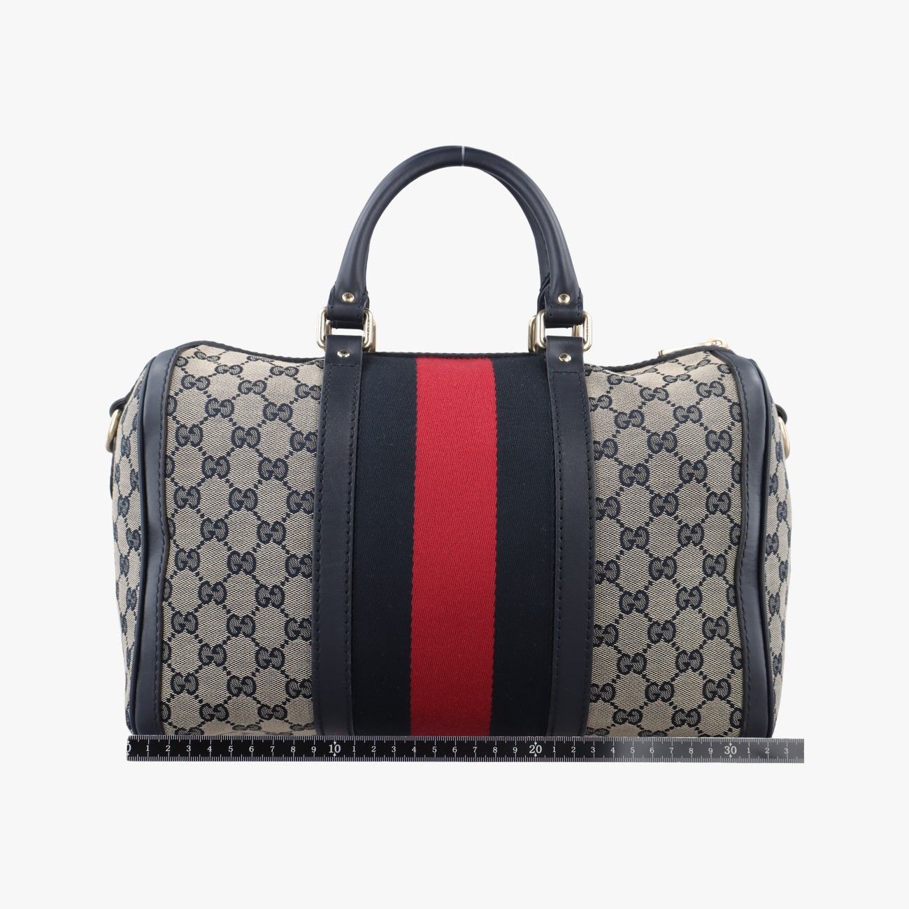 グッチGucciシェリーライン ネイビー×レッド×ベージュ レザー×キャンバス 247205 B017304282