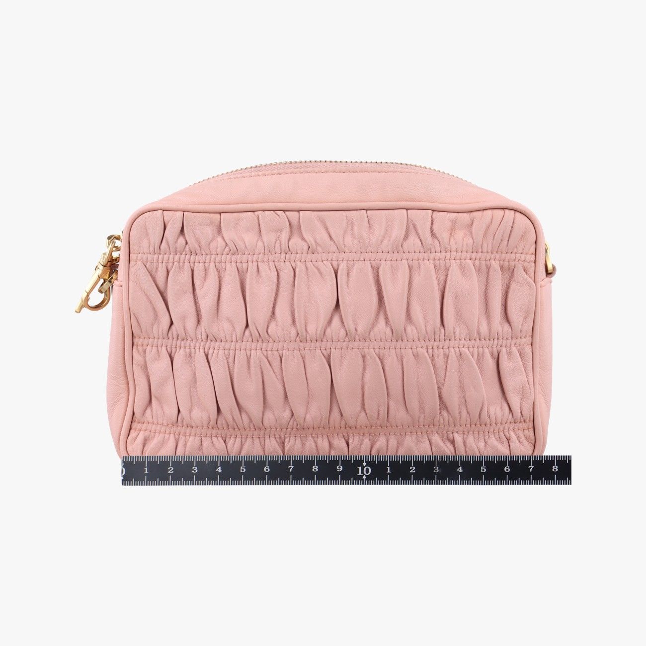 プラダPradaギャザーピンクナッパレザー1BH112197 B