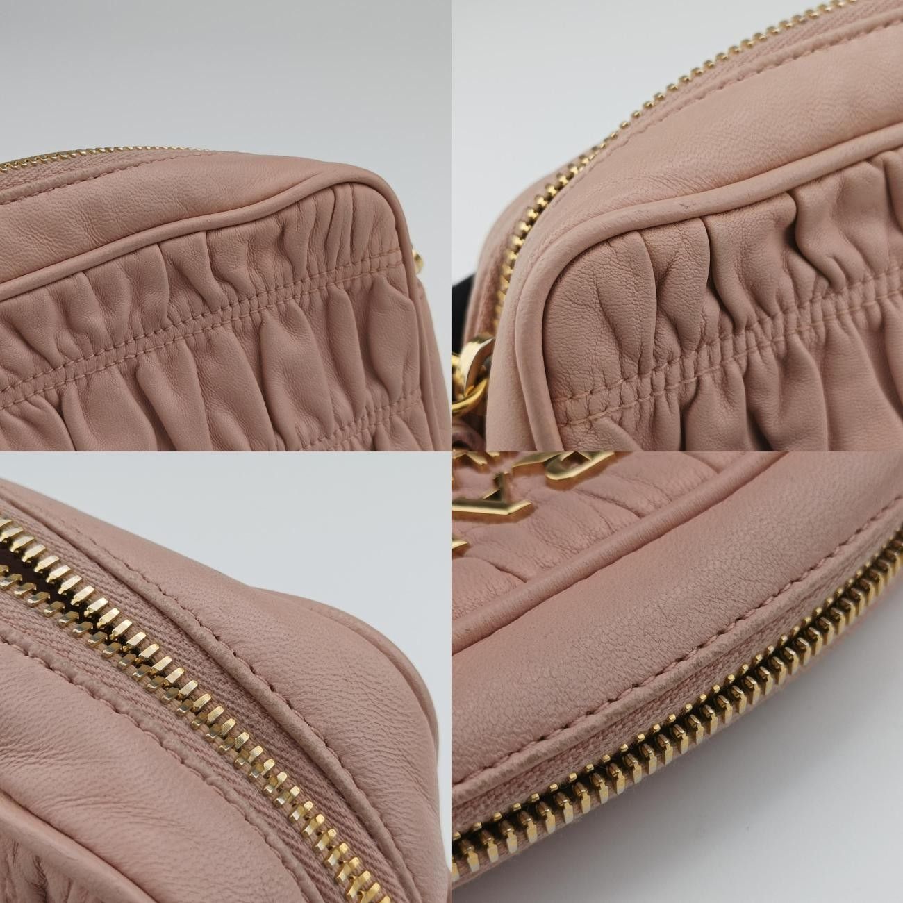 プラダPradaギャザーピンクナッパレザー1BH112197 B