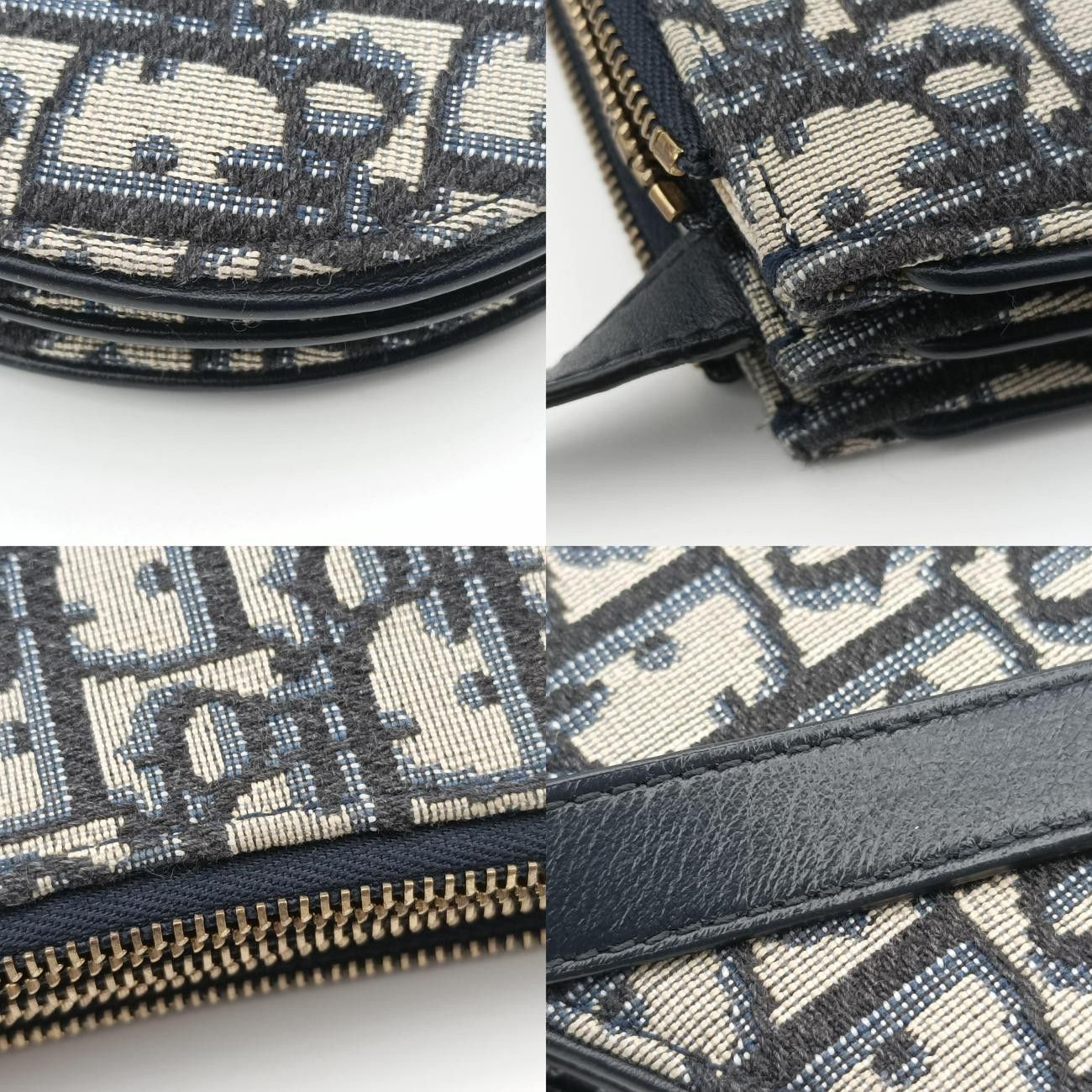 クリスチャンディオールChristian Diorサドルネイビー×グレージャガード12-MA-0199