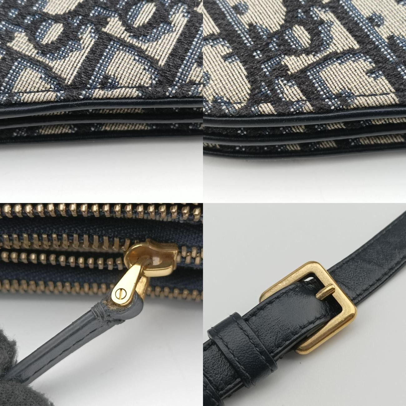 クリスチャンディオールChristian Diorサドルネイビー×グレージャガード12-MA-0199