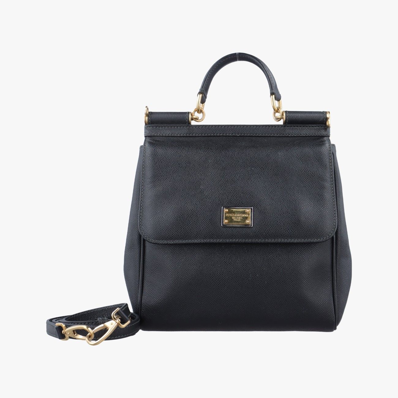 ドルチェ&ガッバーナDolce - Gabbanaシシリー ブラック レザー