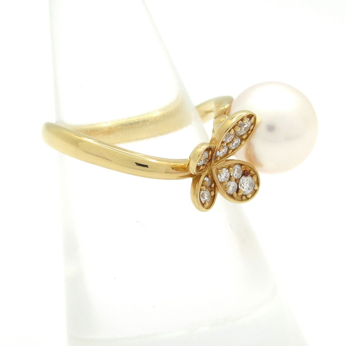 PonteVecchio ポンテヴェキオ リング - K18YG×ダイヤモンド×アイボリー 総重量 4.2g 18Pダイヤ ダイヤ0.18カラット