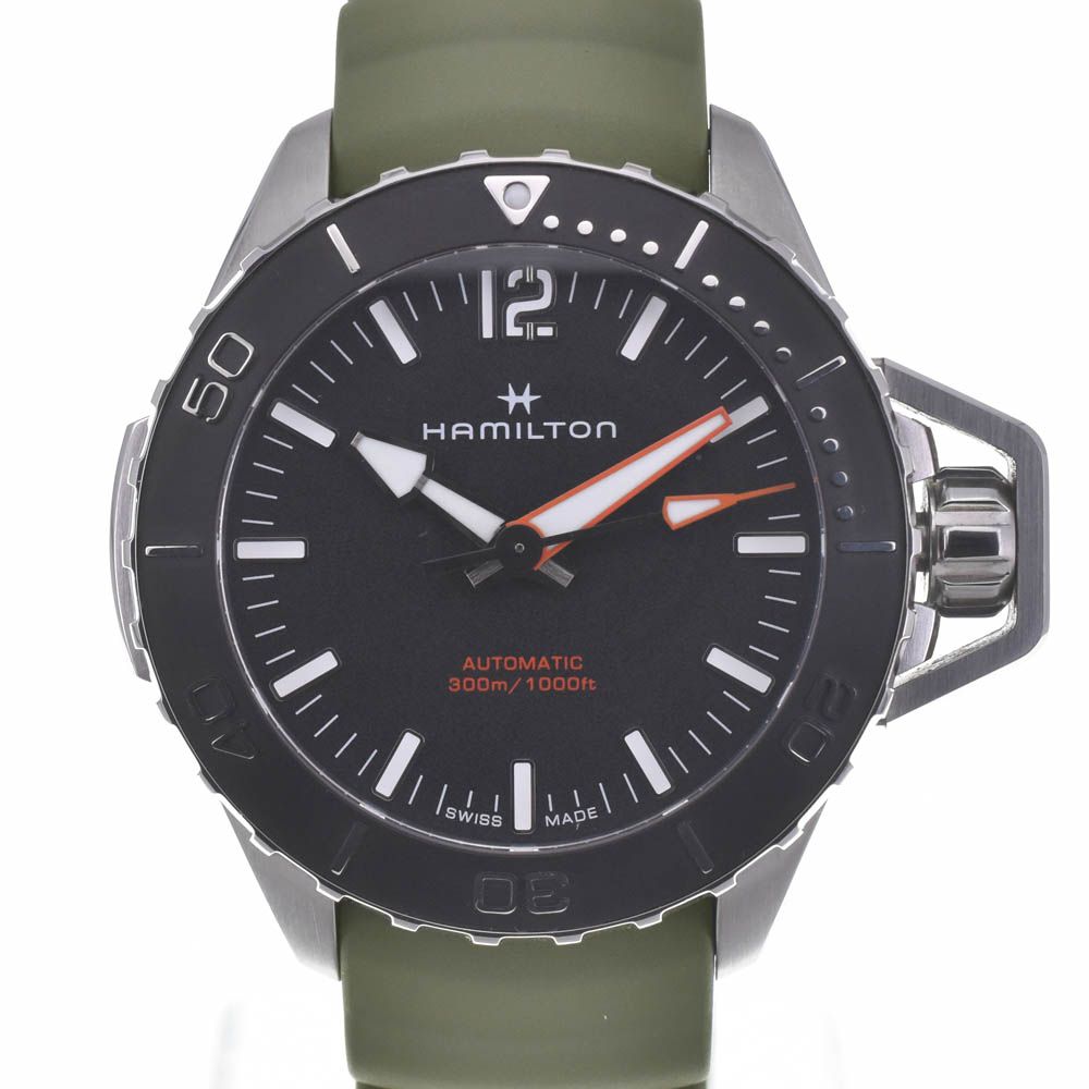 ハミルトン HAMILTON H778250 カーキ ネイビー オープンウォーター 自動巻き メンズ 箱 保証書付き P 141194