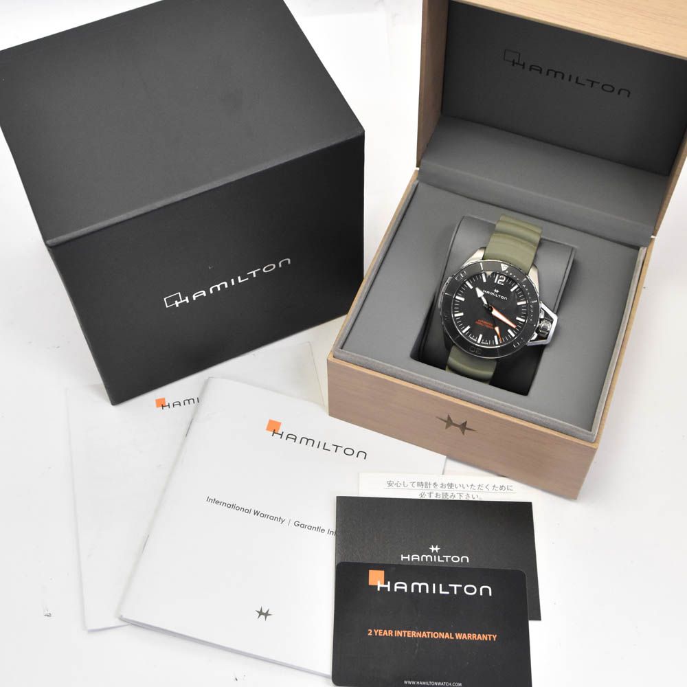  ハミルトン H 778250 カーキ ネイビー オープンウォーター 自動巻き メンズ 箱 保証書付き P 141194 その他 時計