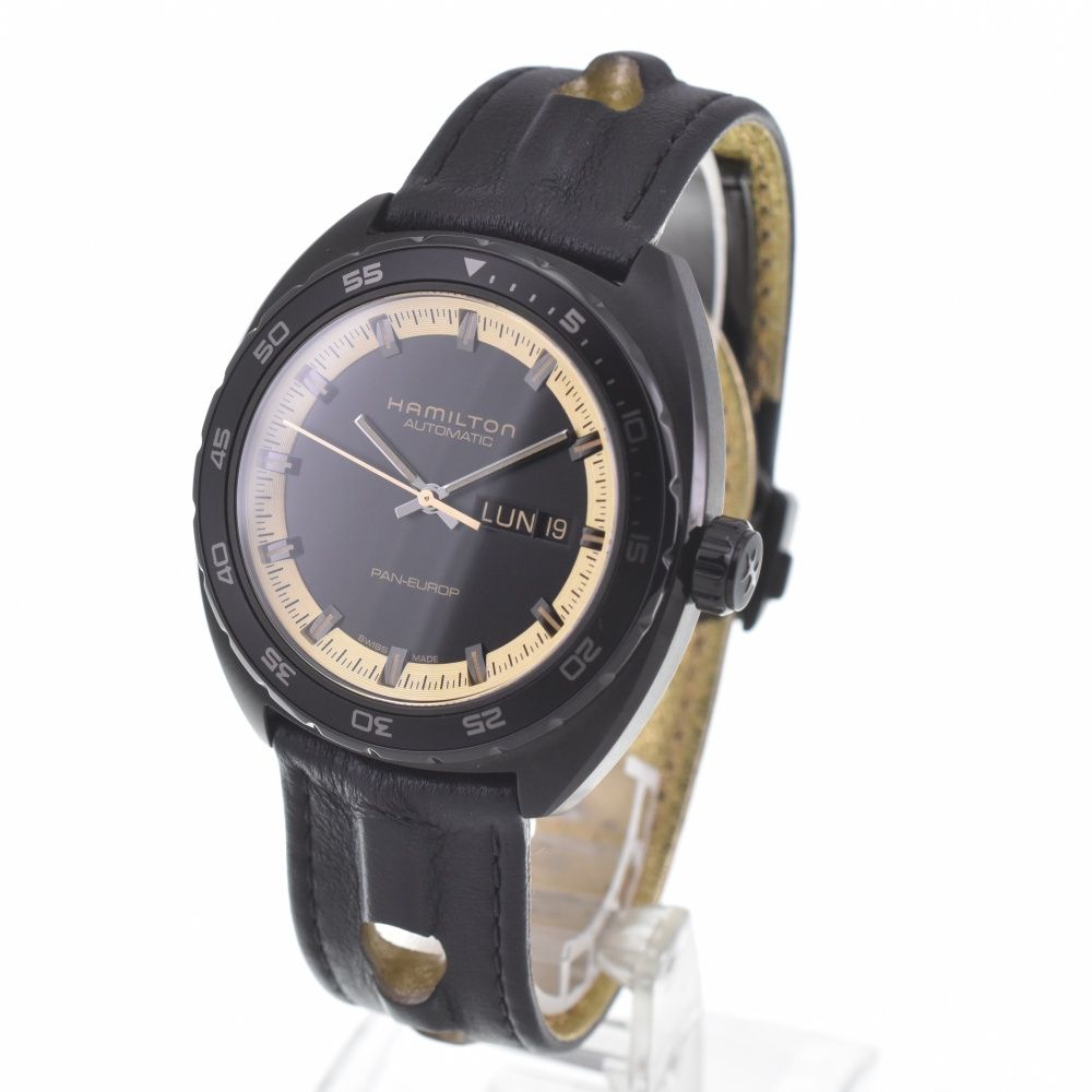 ハミルトン H 354250 アメリカンクラシック パンユーロ PVD 自動巻き メンズ 箱 保証書付き P 141123