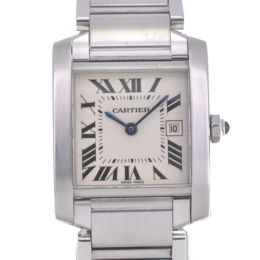 カルティエ CARTIER W51011Q3 タンクフランセーズ MM デイト クォーツ ユニセックス P 140364