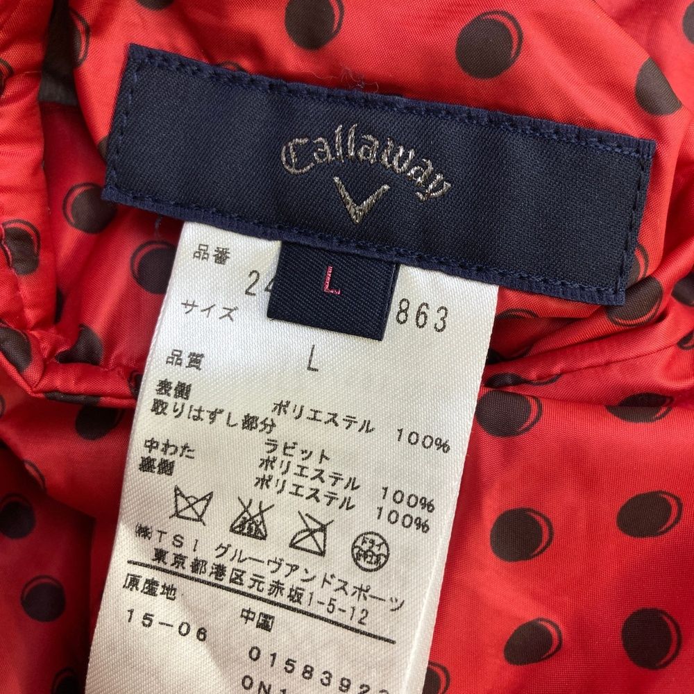 サイズ L CALLAWAY キャロウェイ リバーシブル 2way 中綿ジャケット ファー ドット柄 レッド系 240101415860 ゴルフウェア レディース ストスト LLC-HASEGAWATOSO_COM