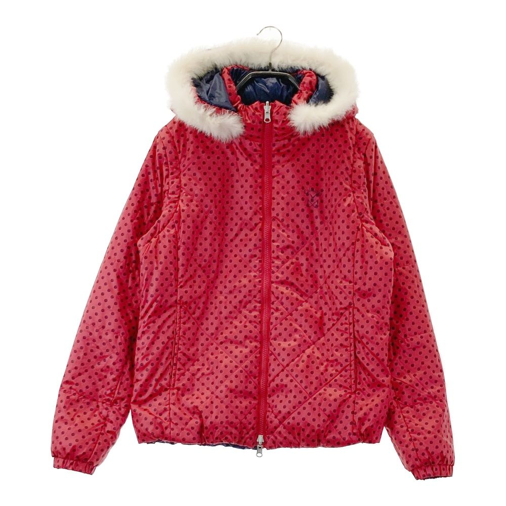 サイズ L CALLAWAY キャロウェイ リバーシブル 2way 中綿ジャケット ファー ドット柄 レッド系 240101415860 ゴルフウェア レディース ストスト