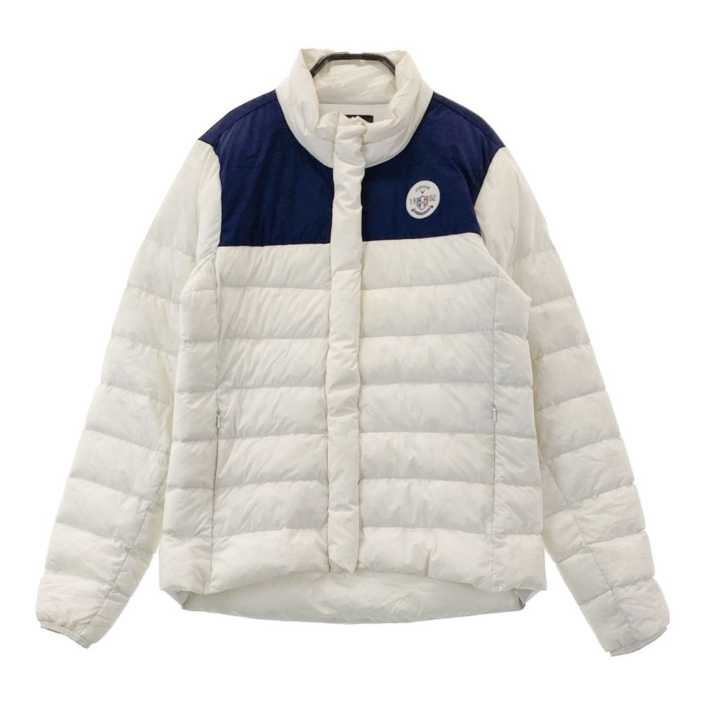 サイズ M CALLAWAY キャロウェイ 長袖 ダウンジャケット 凱旋門 総柄 ホワイト系 240101420392 ゴルフウェア レディース ストスト