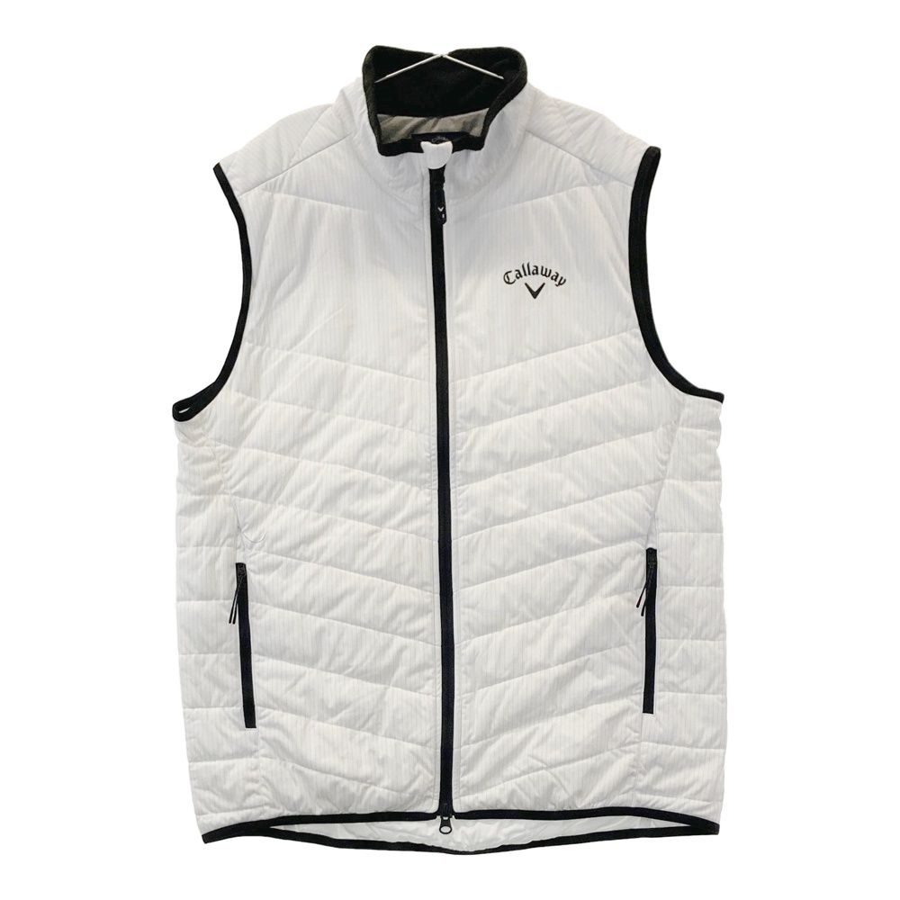 サイズ LL CALLAWAY キャロウェイ 中綿 ジップベスト ストライプ柄 ホワイト系 240101429966 ゴルフウェア メンズ ストスト
