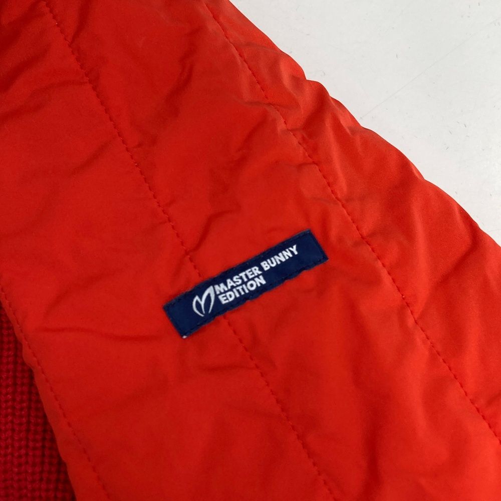 2025年の新作が登場。  サイズ 5 MASTER BUNNY EDITION マスターバニーエディション 蓄熱 ニット切替 中綿ブルゾン レッド系 240101448009 ゴルフウェア メンズ ストスト