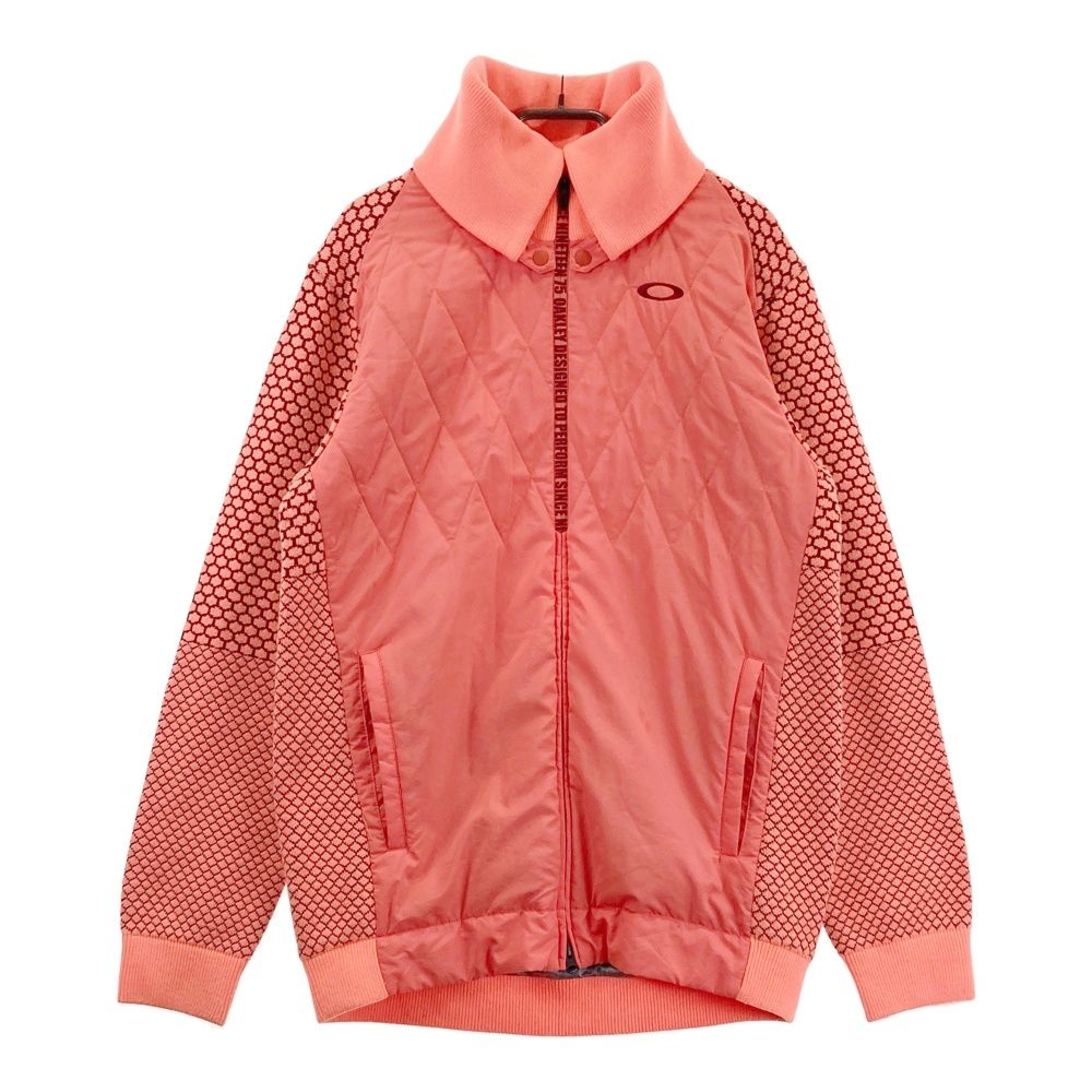 サイズ L OAKLEY オークリー ニット切替 中綿ジャケット 総柄 ピンク系 ゴルフウェア メンズ ストスト