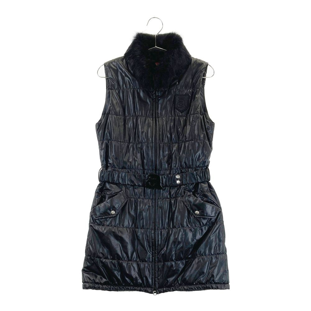 サイズ 38 ARCHIVIO アルチビオ ファー付 中綿 ノースリーブ ワンピース ブラック系 240101462918 ゴルフウェア レディース ストスト