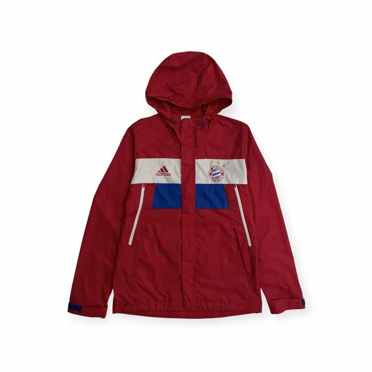 アディダス FCバイエルン ミュンヘン サッカー ウィンドブレーカー フード ジップアップ ジャケット 100 l
