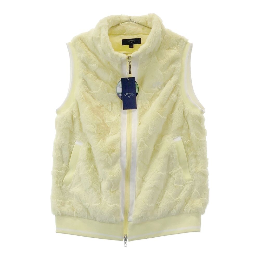サイズ L CALLAWAY キャロウェイ ファー ジップベスト 星 総柄 イエロー系 240101533166 ゴルフウェア レディース ストスト