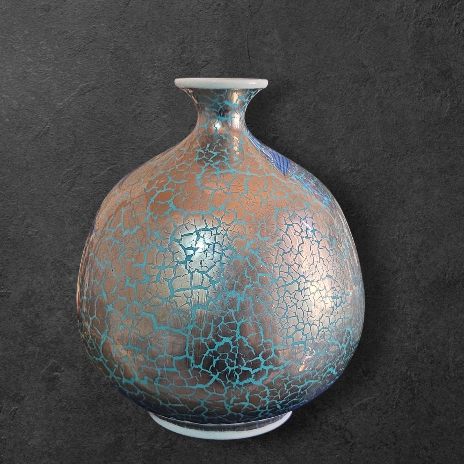 有田焼 陶芸作家 藤井錦彩 染錦プラチナ彩鶉絵花瓶 錦彩作 現代作家 花瓶 壷 壺レトロ アンティーク 古美術 骨董 KK 出 2 WWW_IBETON_RU