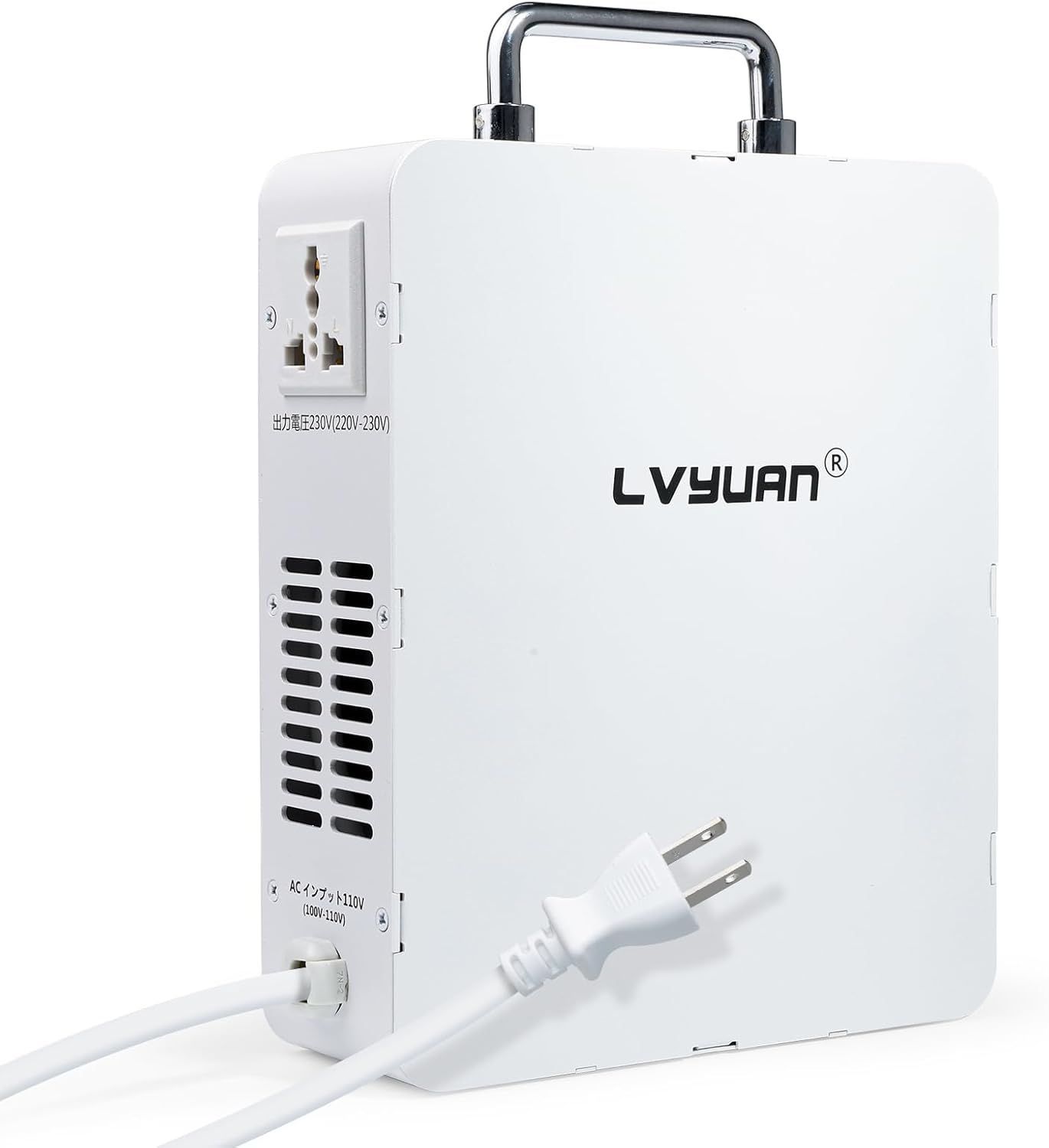 LVYUAN リョクエン 変圧器 2000W 新タイプおしゃれ 昇圧 変圧器 昇圧機 ポータブルトランス アップトランス 海外電気製品を日本使用 電源トランス 定格2000VA出力 TYJP-2000 日本語説明書付き