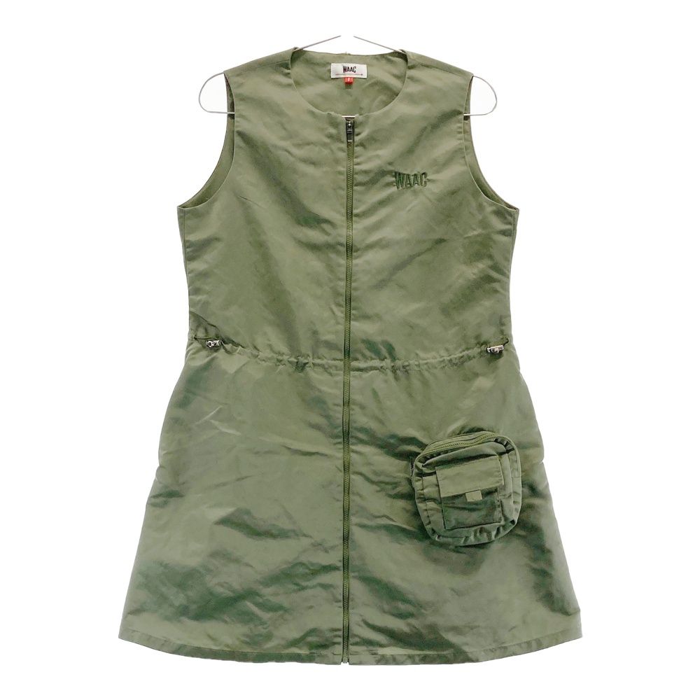 サイズ 2 WAAC ワック モデル ノースリーブ ジップワンピース カーキ系 ゴルフウェア レディース ストスト