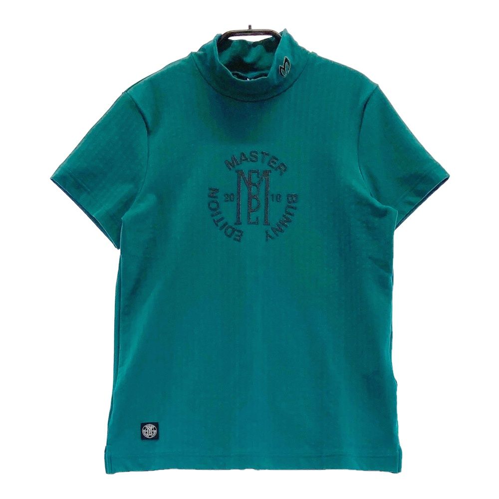 サイズ 0 MASTER BUNNY EDITION マスターバニーエディション モデル ハイネック 半袖Tシャツ ストライプ柄 グリーン系 240101542324 ゴルフウェア レディース ストスト