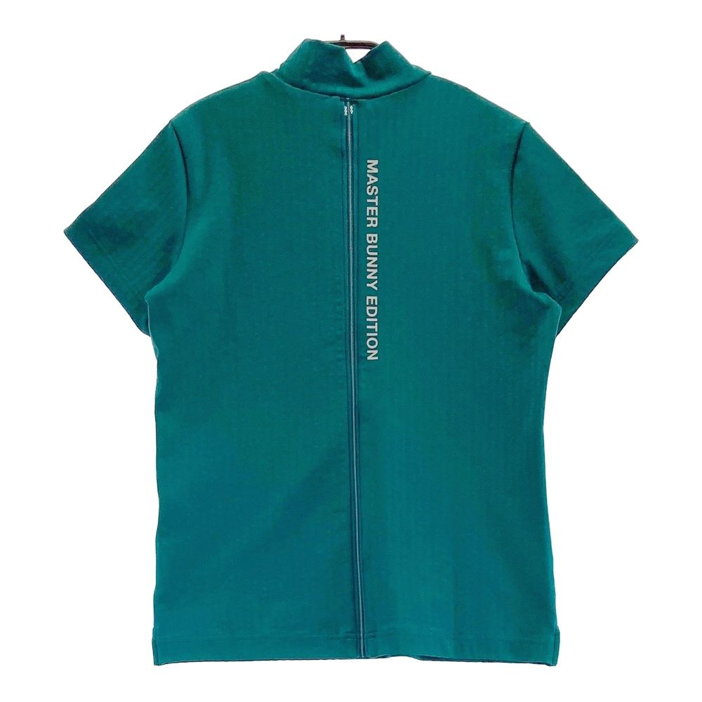 サイズ 0 MASTER BUNNY EDITION マスターバニーエディション モデル ハイネック 半袖Tシャツ ストライプ柄 グリーン系 240101542324 ゴルフウェア レディース ストスト